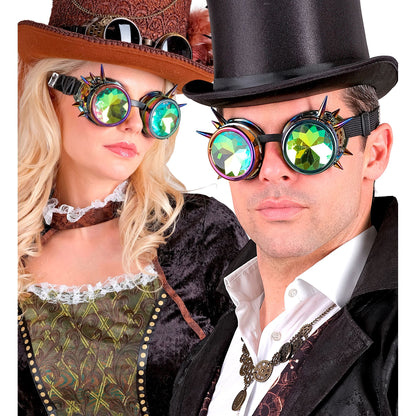 "KALEIDOSKOPISCHE STEAMPUNK BRILLE"