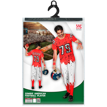 Widmann Zombie American Football Player Kostüm mit Muskelshirt und Hose – Verpackung