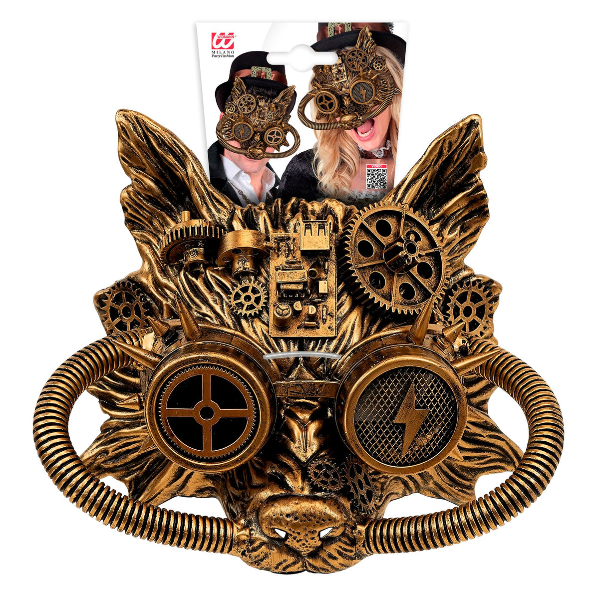 "GOLDENE STEAMPUNK WOLFSMASKE"