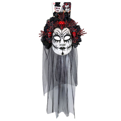 Widmann Königin der Toten Maske mit schwarzen Rosen und Schleier – Seitenansicht