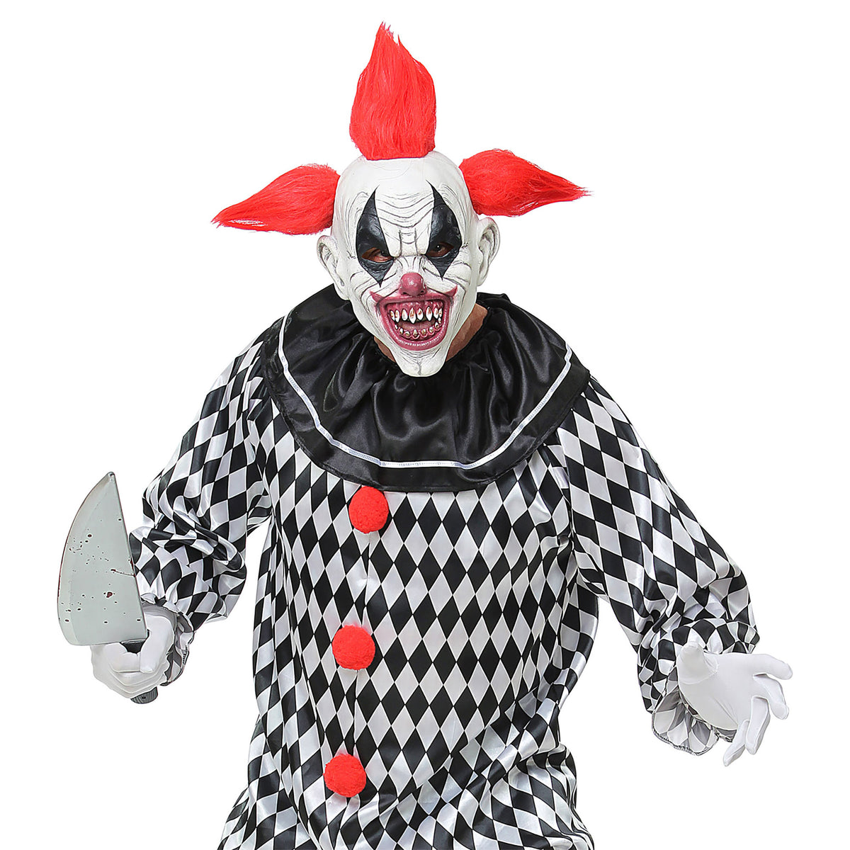 "GANZKOPF MASKE KILLERCLOWN MIT HAAREN"