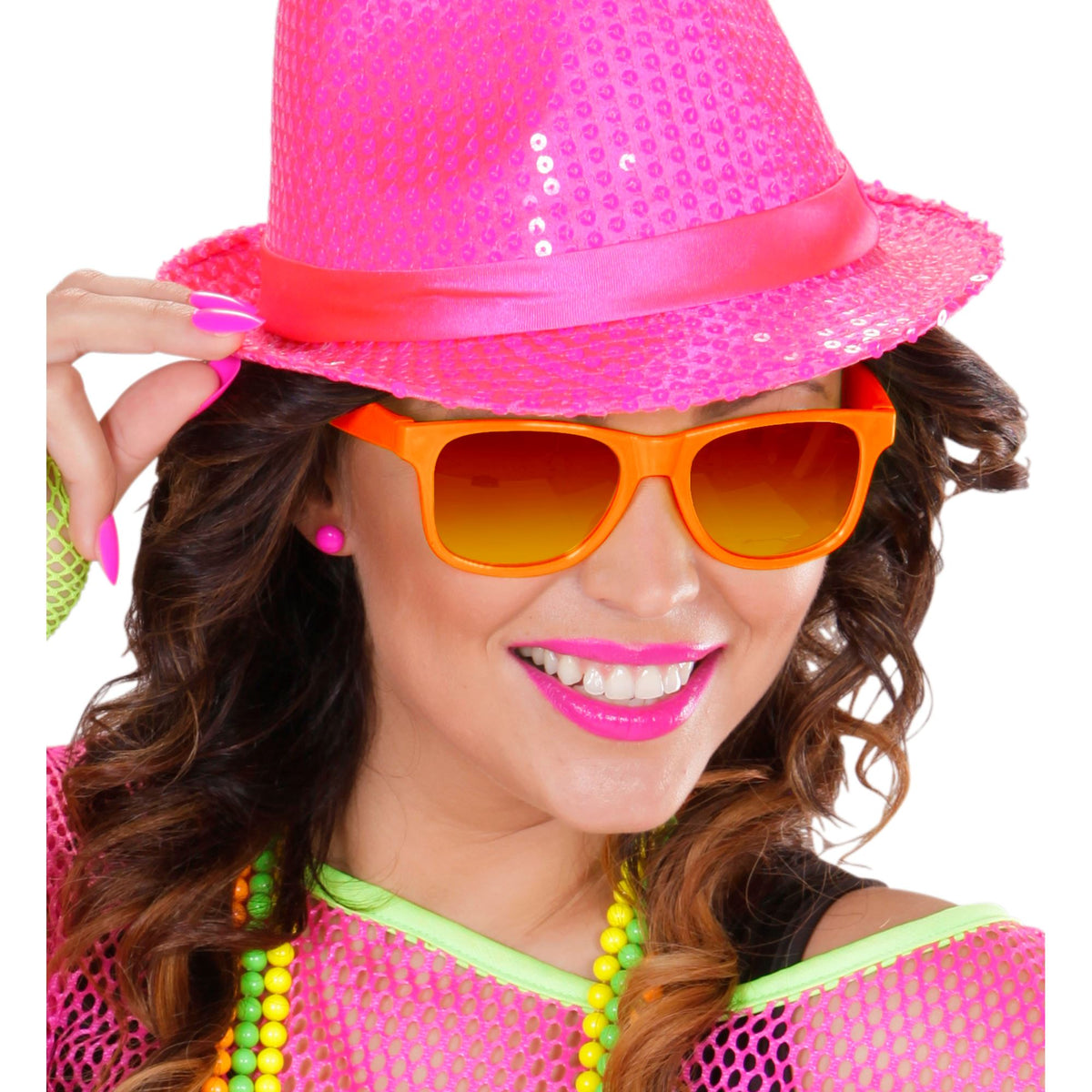 "NEON ORANGE 80er JAHRE BRILLE MIT GLÄSERN REVO"