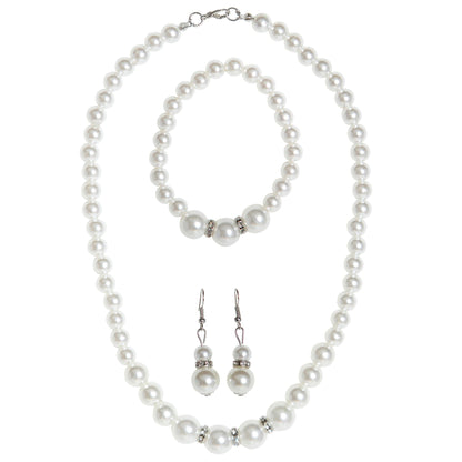 "STRASS PERLENKETTE, OHRRINGE & ARMBAND"