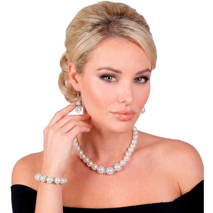 "STRASS PERLENKETTE, OHRRINGE & ARMBAND"