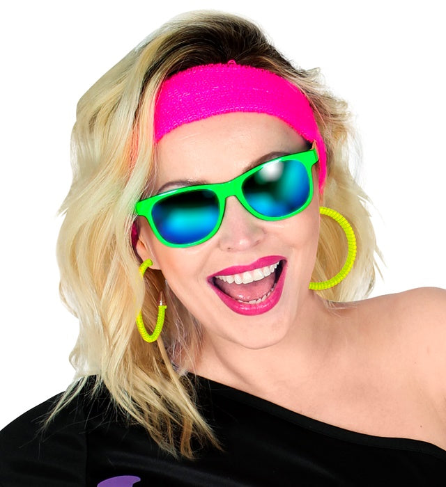 Widmann Ohrringe Neon Gelb für Party und Festival – Anwendungsansicht