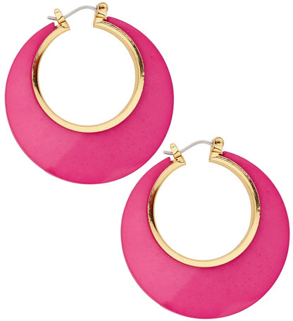Widmann pink-goldene Disko-Ohrringe – Produktansicht