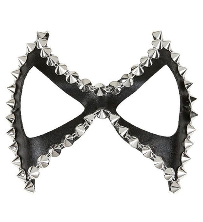" SCHWARZE UNISEX S&M AUGENMASKE DIABOLISCH MIT NIETEN"