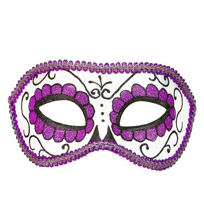 "AUGENMASKE UNISEX DIA DE LOS MUERTOS DEKORIERT SCHWARZ UND LILA "