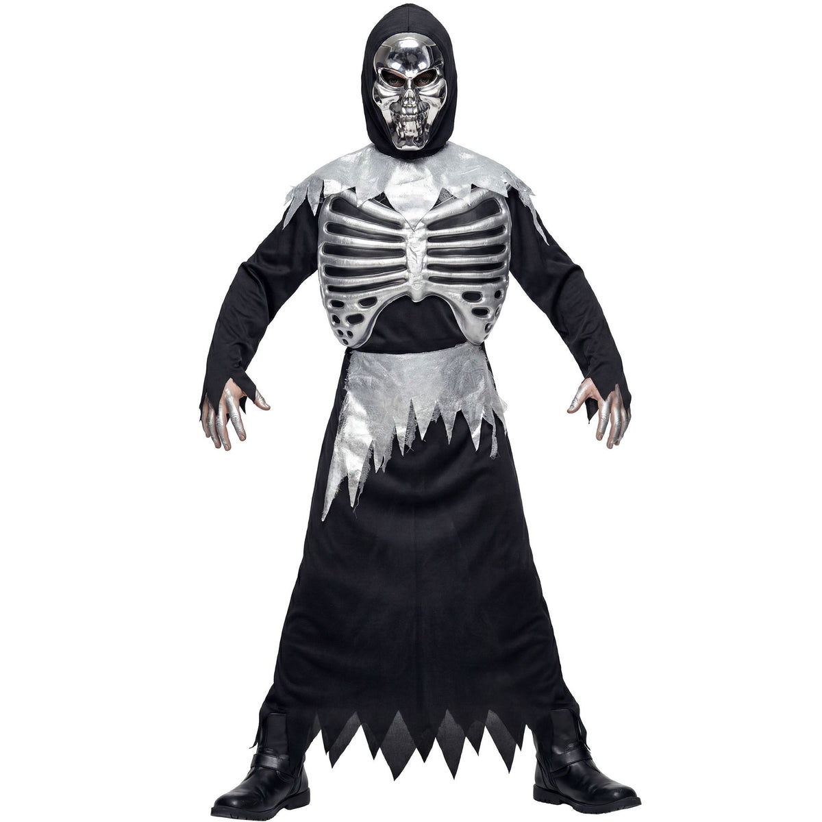 "SENSEMANN" (Robe mit Rippenaufdruck, Gürtel, Maske mit Kapuze)