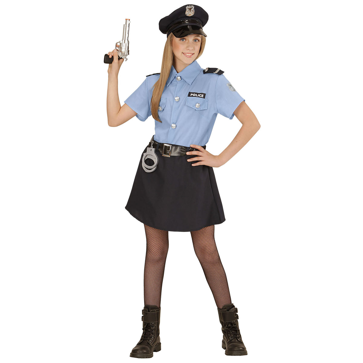 "POLIZISTIN" (Bluse, Rock, Gürtel, Mütze)