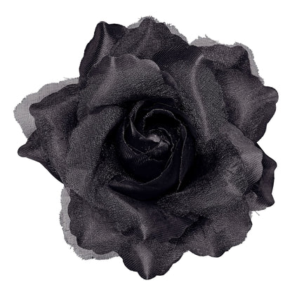 "HAARSPANGE MIT SCHWARZER ROSE UND "