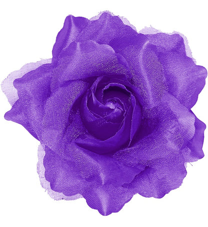 "HAARSPANGE MIT VIOLETTER ROSE UND "