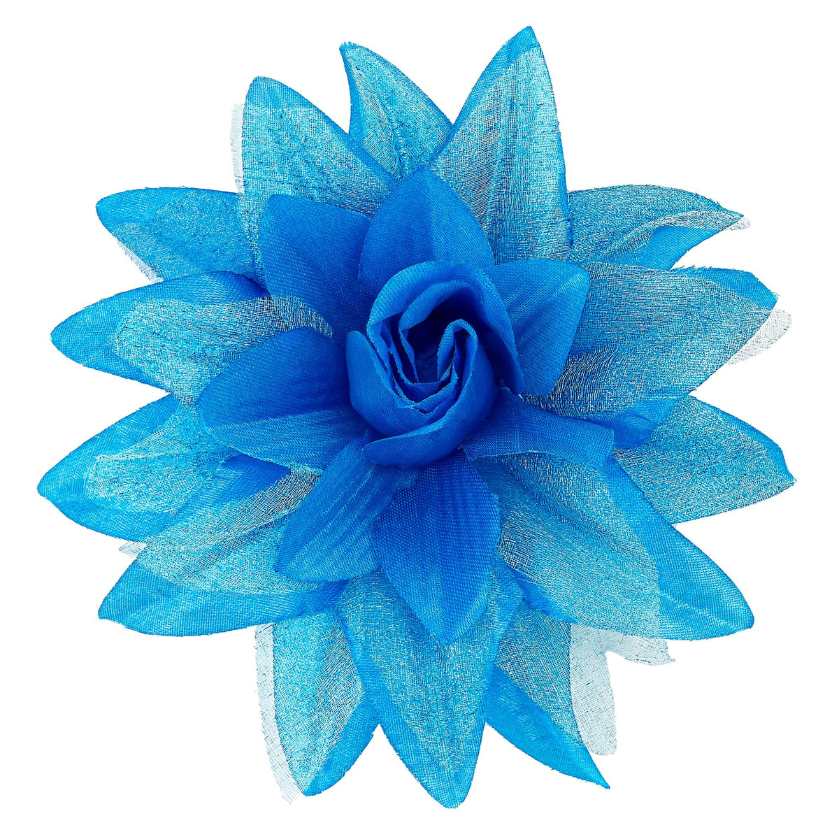 "HAARSPANGE MIT HELLBLAUER BLUME UND "