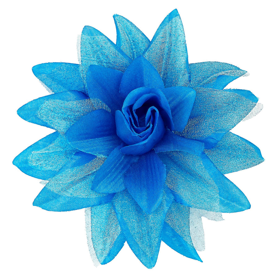 "HAARSPANGE MIT HELLBLAUER BLUME UND "