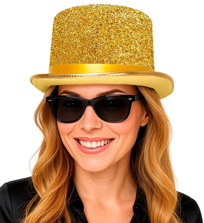 "GOLDENER ZYLINDERHUT AUS LUREX" 12 cm