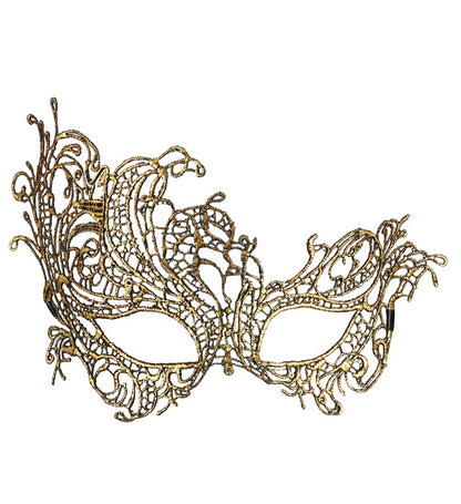 Barocke Augenmaske aus antikgoldener Spitze in Bronze-Kupfer von Widmann – Produktansicht