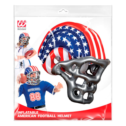 "AUFBLASBARER FOOTBALLHELM MIT AMERIKANISCHEN STARS & STRIPES" Erwachsenengröße