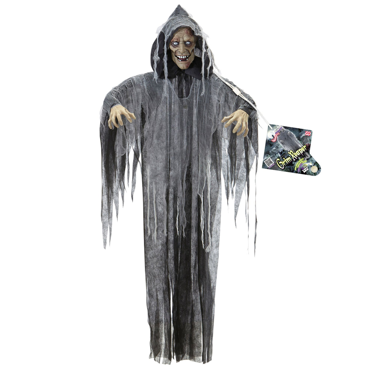 Sprechender Zombie 160 cm mit beweglichem Kinn und Light-up-Augen von Widmann – Verpackung