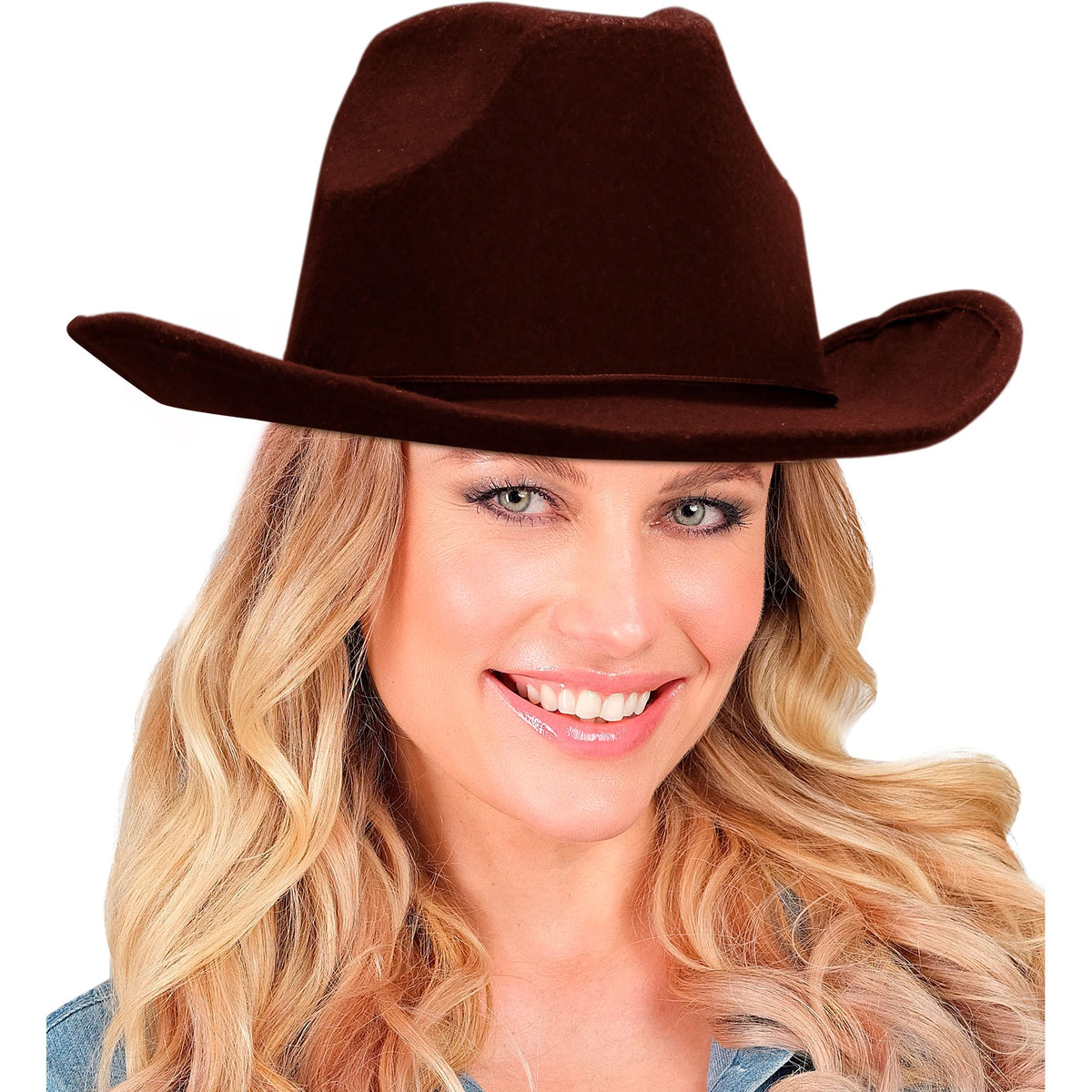 "BRAUNER COWBOYHUT AUS GEBÜRSTETEM FILZ"