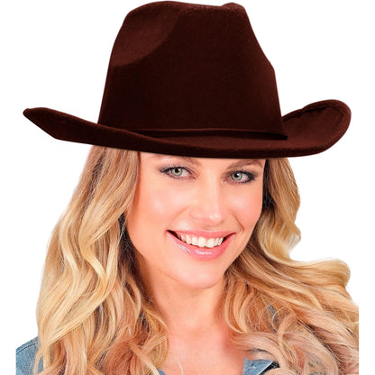 "BRAUNER COWBOYHUT AUS GEBÜRSTETEM FILZ"