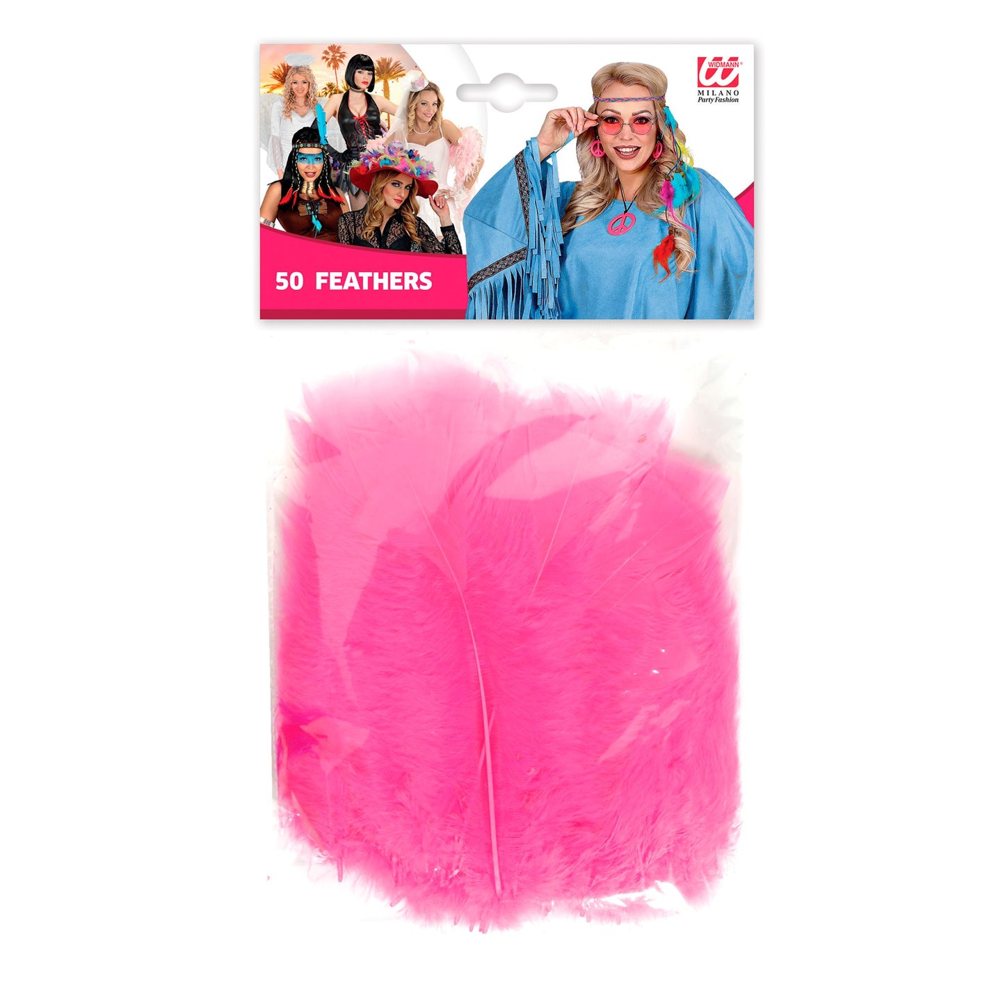 50 rosa Federn ca. 10 cm – leichte Deko für Fasnacht & Mottoparty
