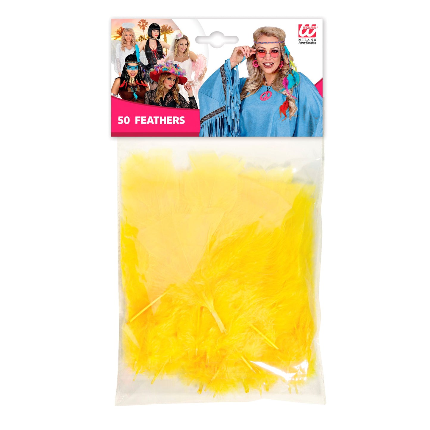 50 gelbe Federn ca. 10 cm – ideales Accessoire für Fasnacht & Kostüme