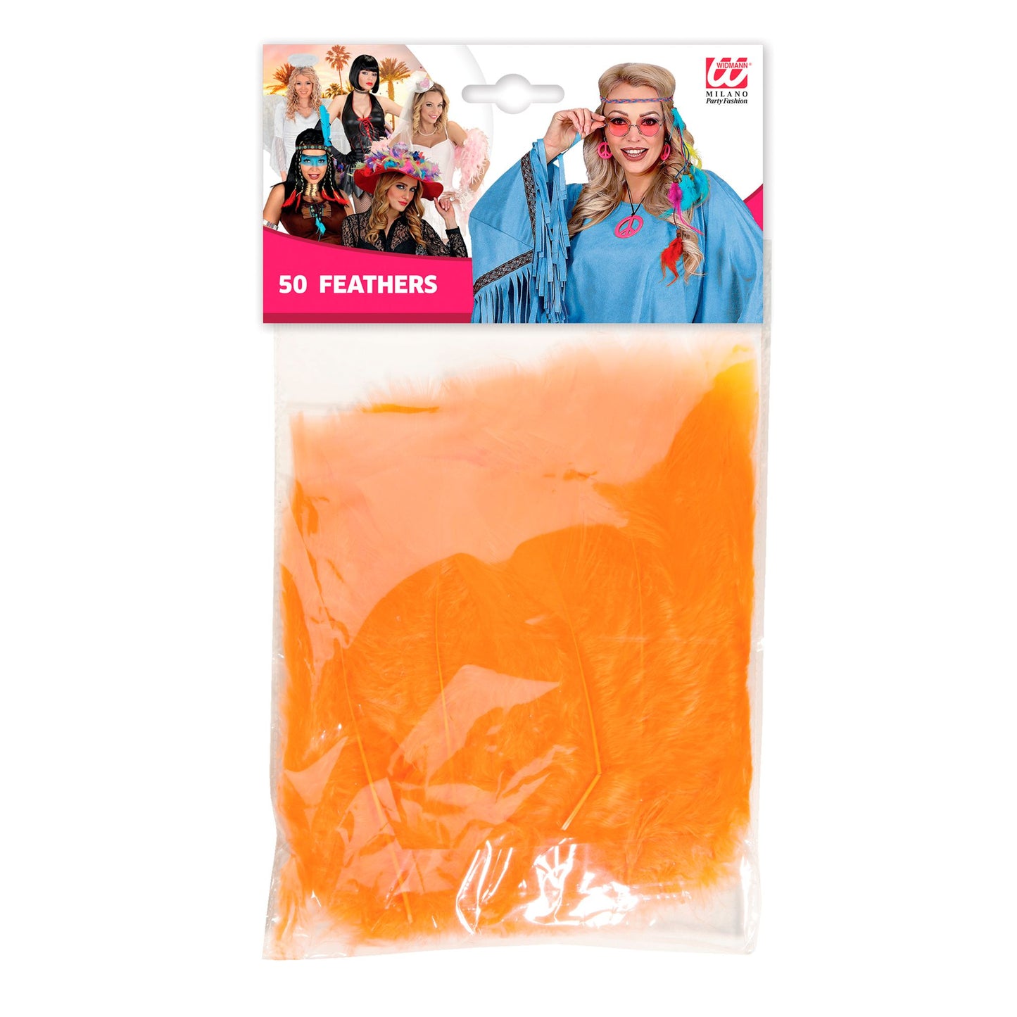 50 orange Federn ca. 10 cm – Perfektes Zubehör für Fasnacht & kreative Dekoration