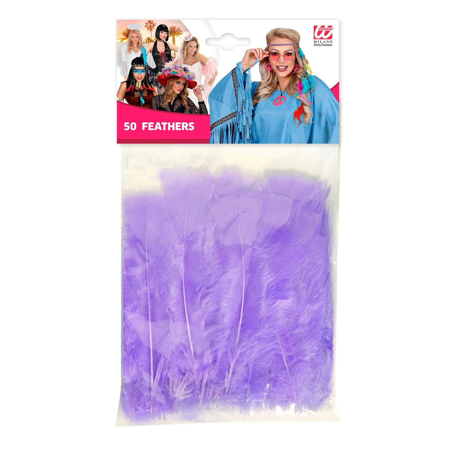 50 violette Federn ca. 10 cm – perfektes Zubehör für Fasnacht & kreative Dekoration