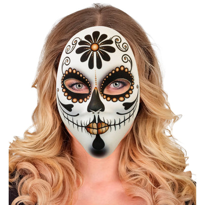 Dia de los Muertos Señora Stoffmaske von Widmann für Erwachsene – Verpackung
