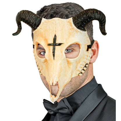 "WIDDERSCHÄDEL DES SATANS MASKE AUS HARDPLASTIK"