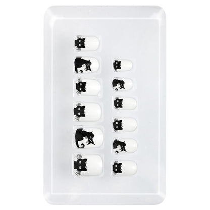 "Set von 12 SELBSTKLEBENDEN FINGERNÄGELN - KATZENMOTIVE" in Kindergröße