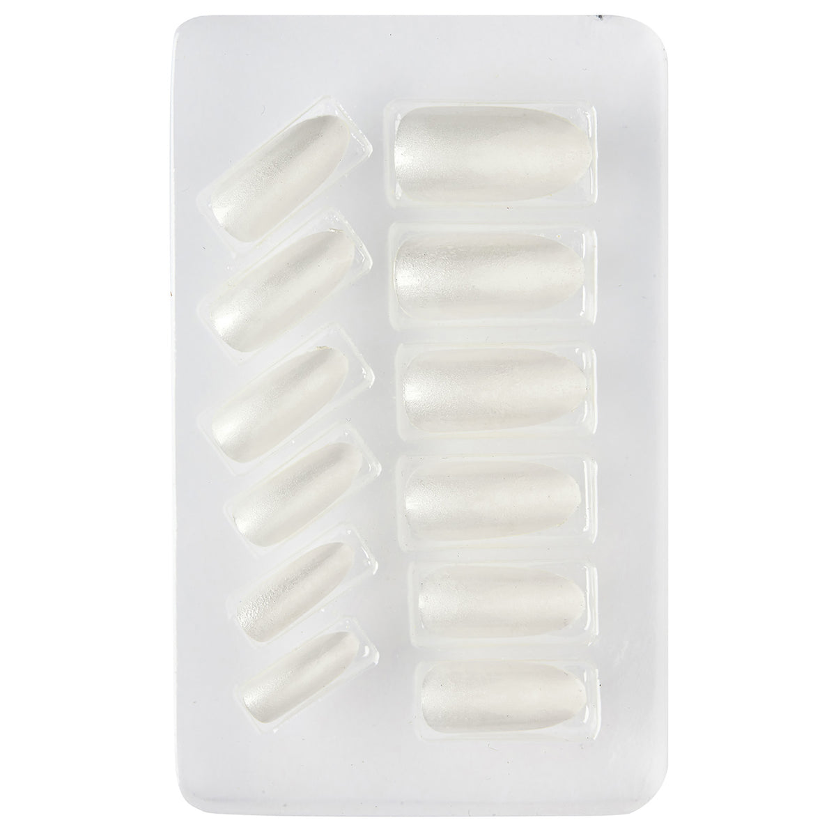 "Set von 12 SELBSTKLEBENDEN PERLMUTTERARTIGEN FINGERNÄGELN - WEISS"