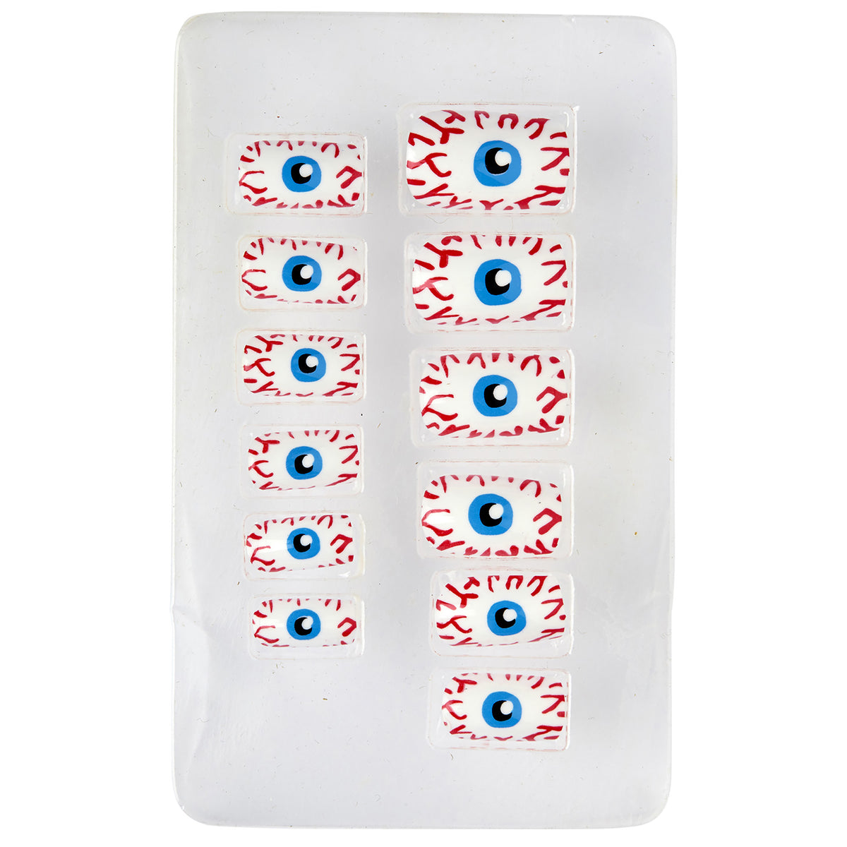 "Set von 12 SELBSTKLEBENDEN FINGERNÄGELN - GRUSELAUGEN"