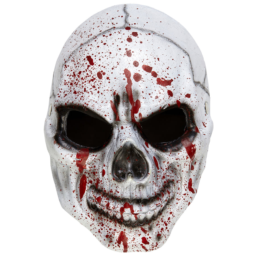 "HALBMASKE BLUTIGER TOTENKOPF AUS SCHAUMLATEX"
