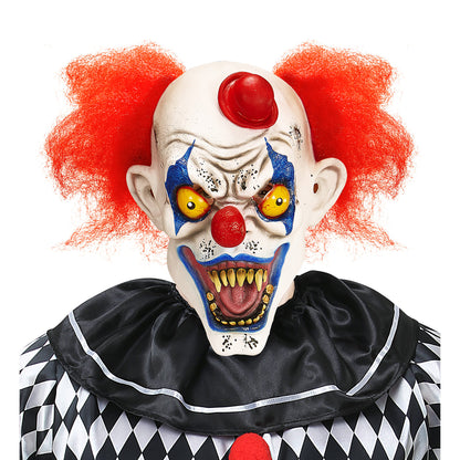 "KILLER CLOWN MASKE MIT HAAREN UND MINIHUT"