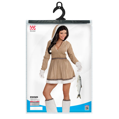 "ESKIMO" (Kleid mit Kapuze, Stulpen, Handschuhe)