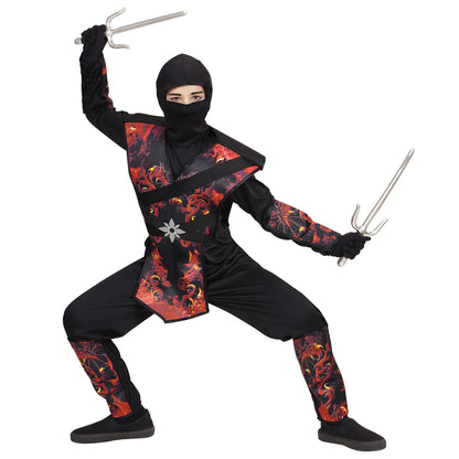 "DRACHENNINJA IN FLAMMEN" (Overall mit Brustpanzer, Maske)