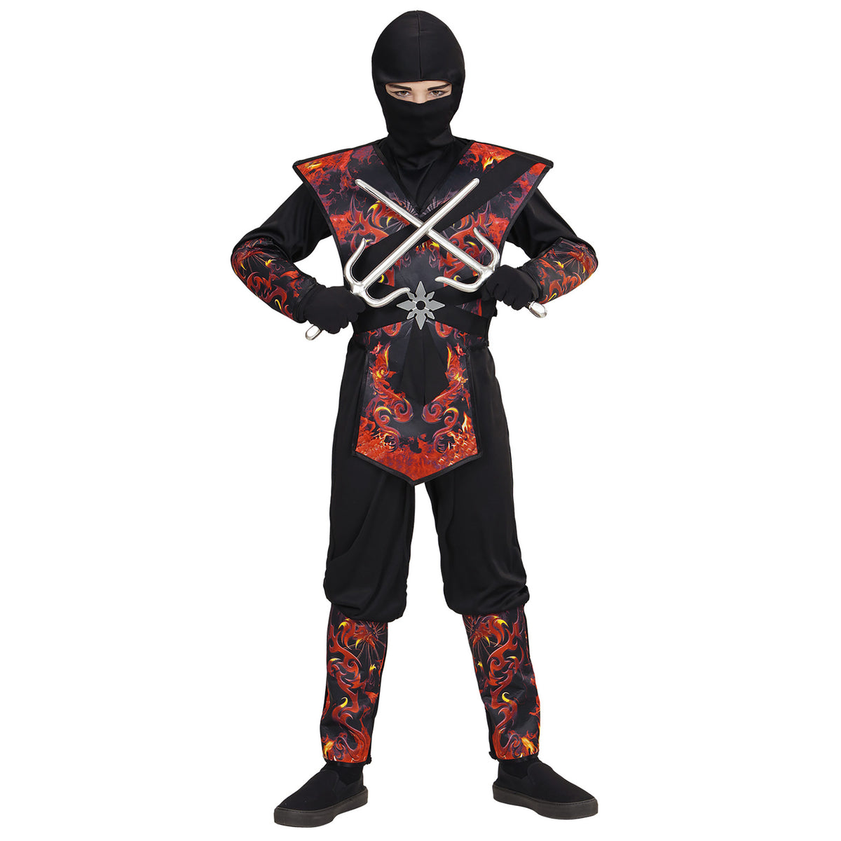 "DRACHENNINJA IN FLAMMEN" (Overall mit Brustpanzer, Maske)