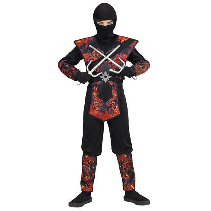 "DRACHENNINJA IN FLAMMEN" (Overall mit Brustpanzer, Maske)