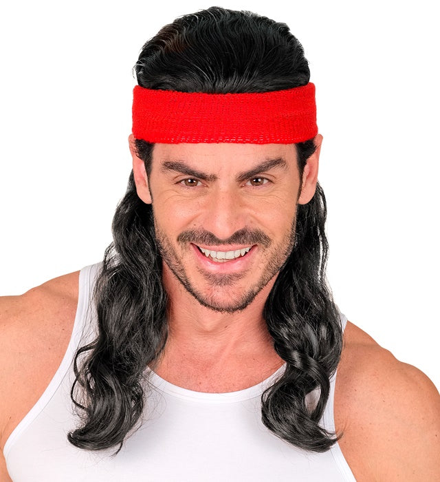 Rotes Stirnband mit schwarzem, lockigem Haar von Widmann – Produktansicht