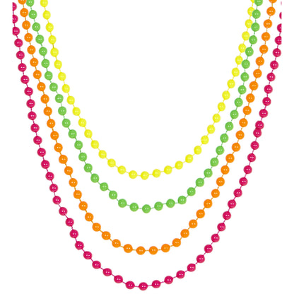 "Set von 4 NEONFARBENEN PERLENKETTEN"