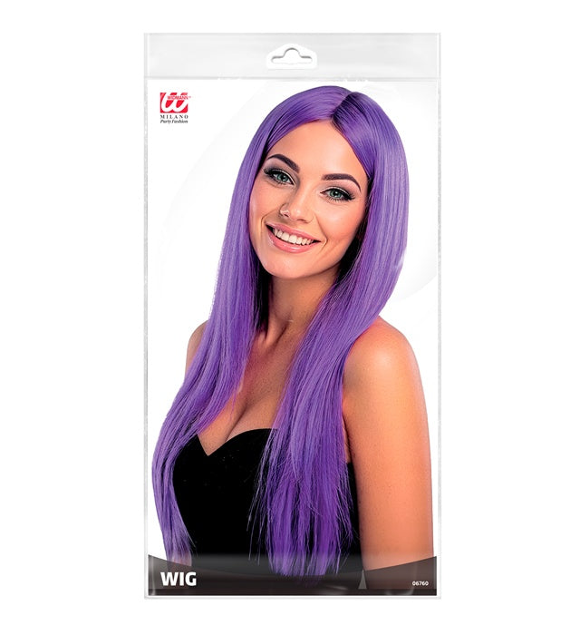 Widmann violette Glamour-Perücke für Erwachsene – Detailansicht