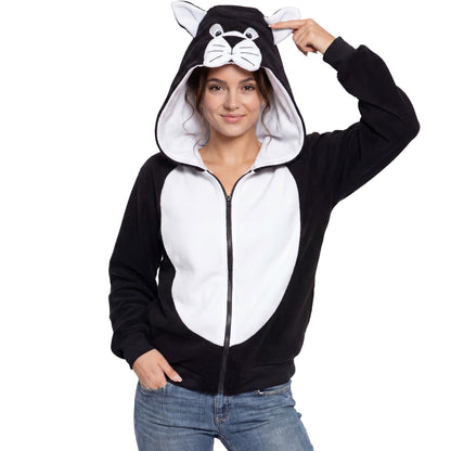 "KATZE" (Fleecejacke mit Kapuze)
