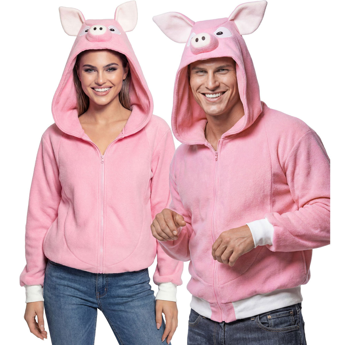 "SCHWEIN" (Fleecejacke mit Kapuze)
