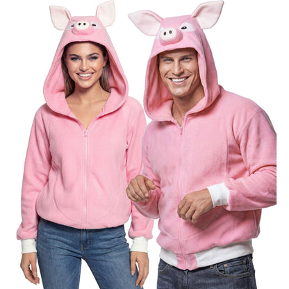 "SCHWEIN" (Fleecejacke mit Kapuze)