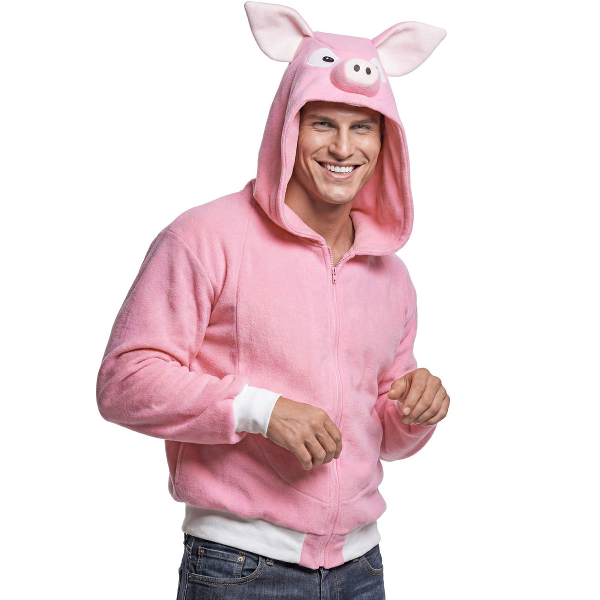 "SCHWEIN" (Fleecejacke mit Kapuze)
