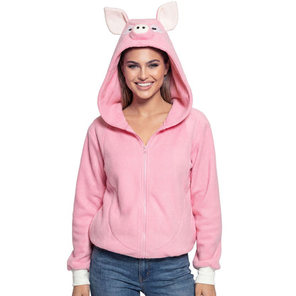 "SCHWEIN" (Fleecejacke mit Kapuze)