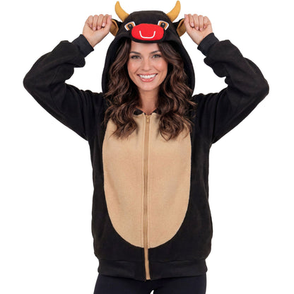 "STIER" (Fleecejacke mit Kapuze)