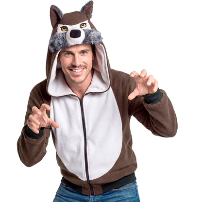"WOLF" (Fleecejacke mit Kapuze)