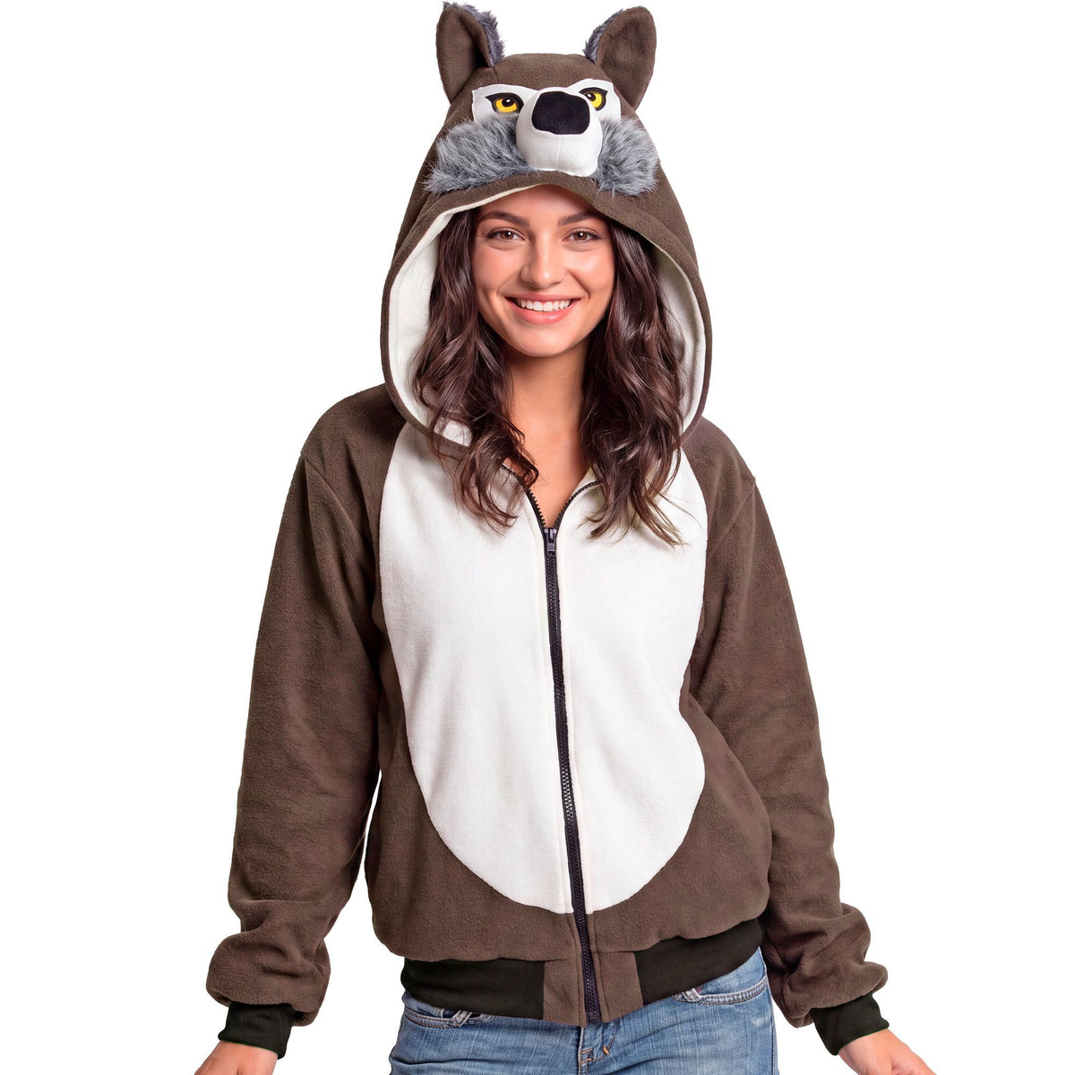 "WOLF" (Fleecejacke mit Kapuze)